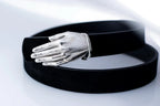 Avant-garde silver hand buckle belt for men and women