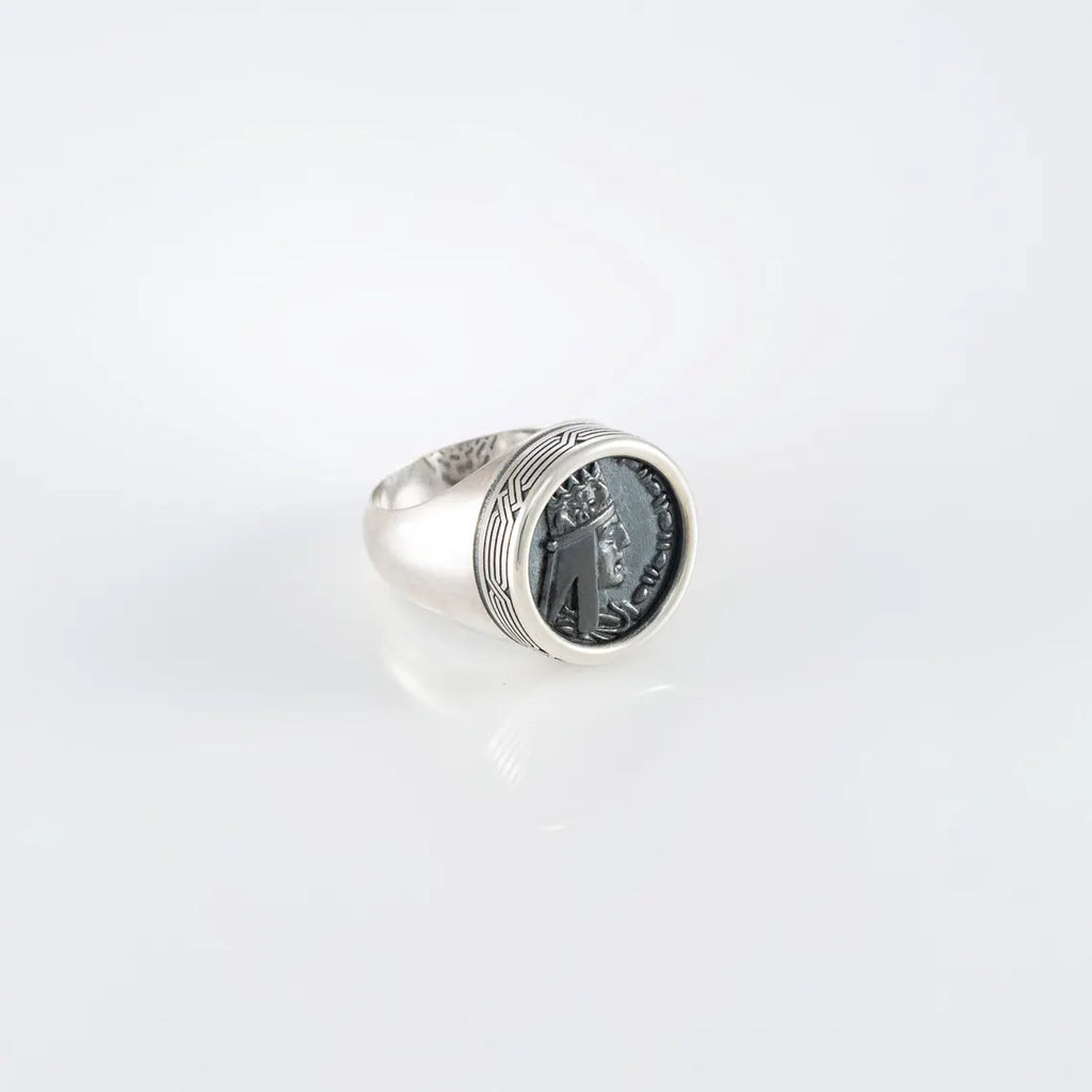 Tigran the Great coin ring in sterling silver