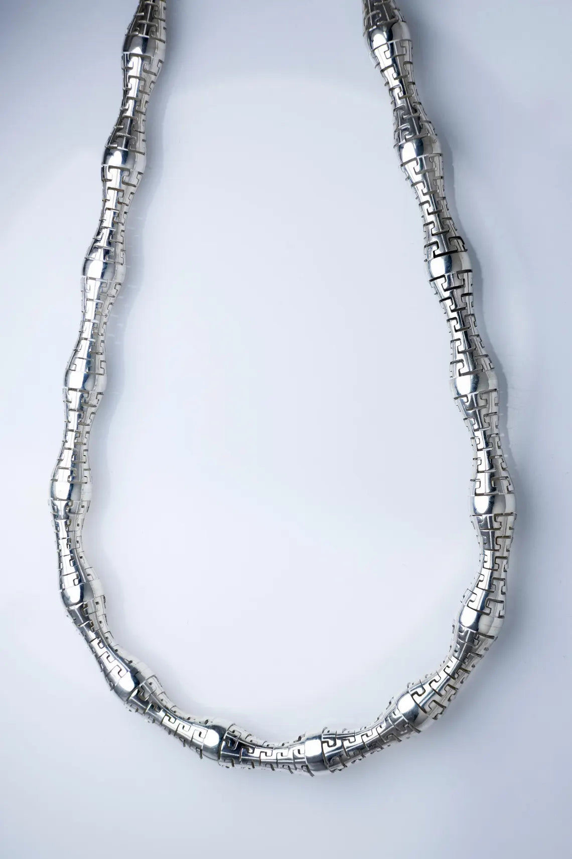 Handmade architectural silver necklace