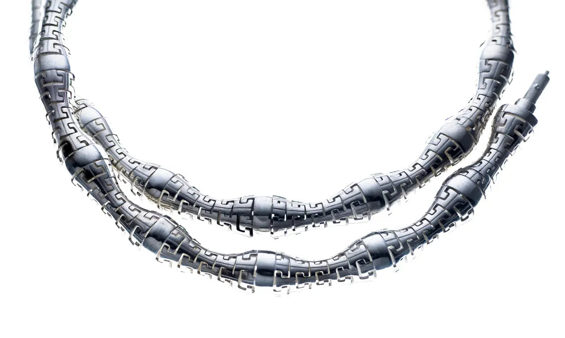 Modern minimalist silver statement necklace