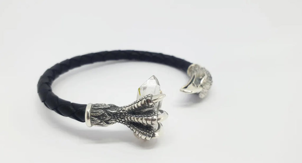 Eagle claw leather bracelet