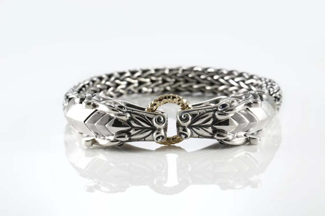 Sterling silver dragon cuff