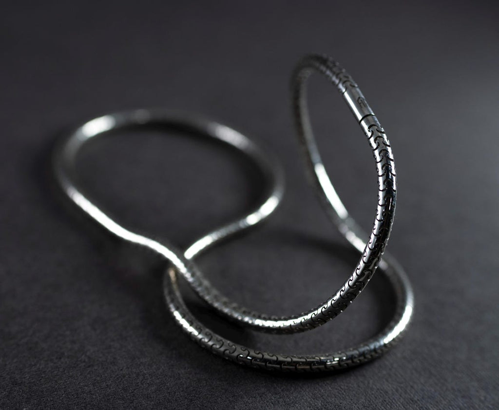 Handcrafted 925 Sterling Silver Puzzle Link Snake Chain Necklace
