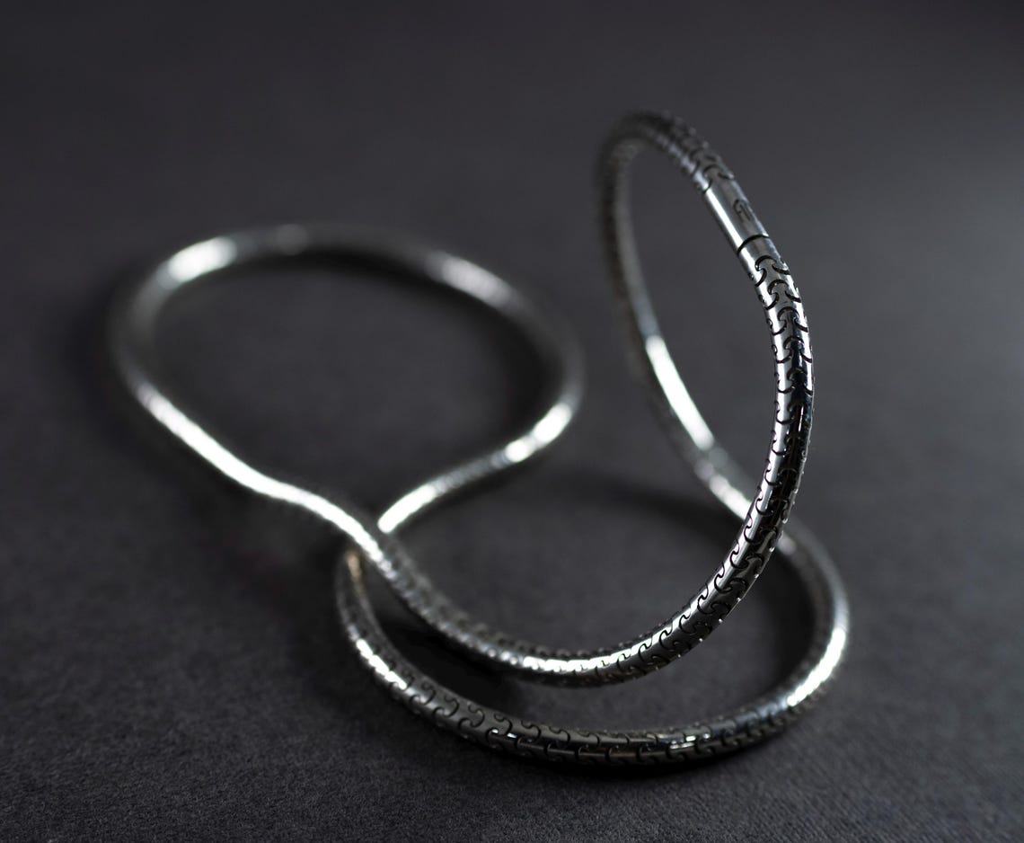Puzzle Snake Chain Silver Necklace product image 4