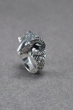Detailed animal ring with ram design