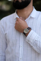Astrology inspired Aries watch with leather strap