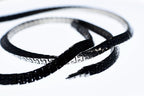 Modern geometric silver necklace with movable triangle links