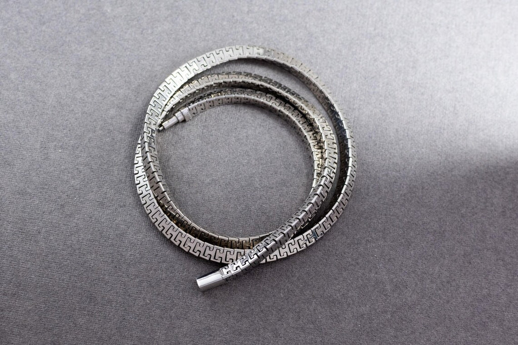 Handcrafted Rhodium-Plated 925 Sterling Silver Triangle Link Chain Necklace
