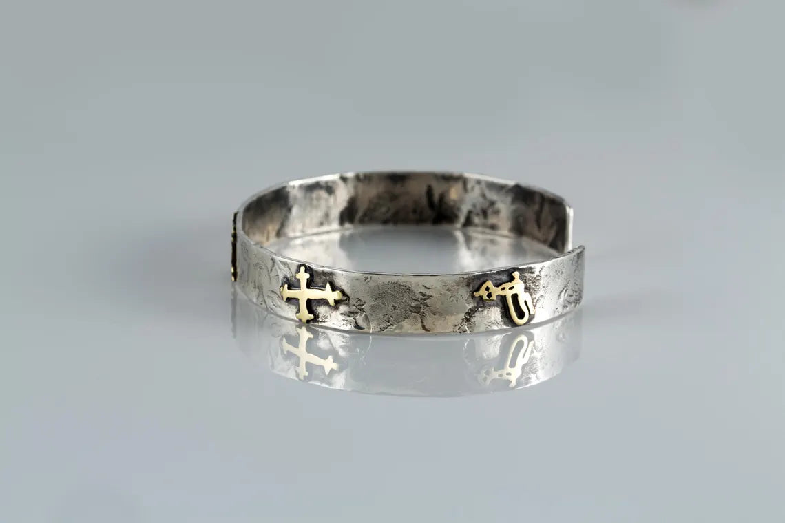Silver and brass bracelet