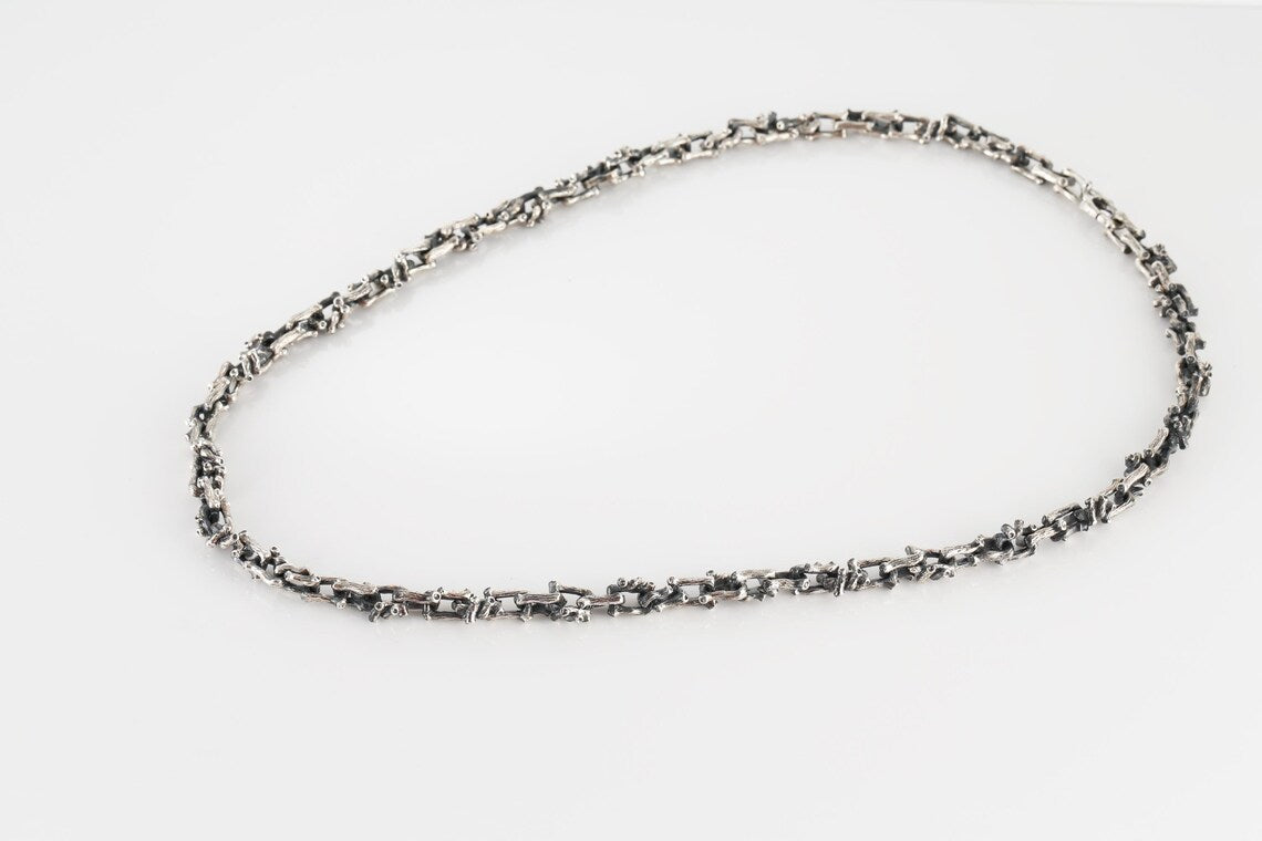 Oxidized Silver Branch Chain Necklace product image 9