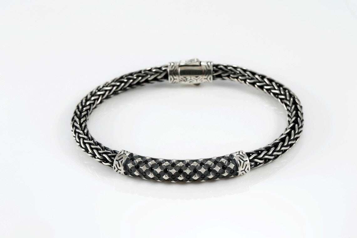 Sterling silver woven bracelet