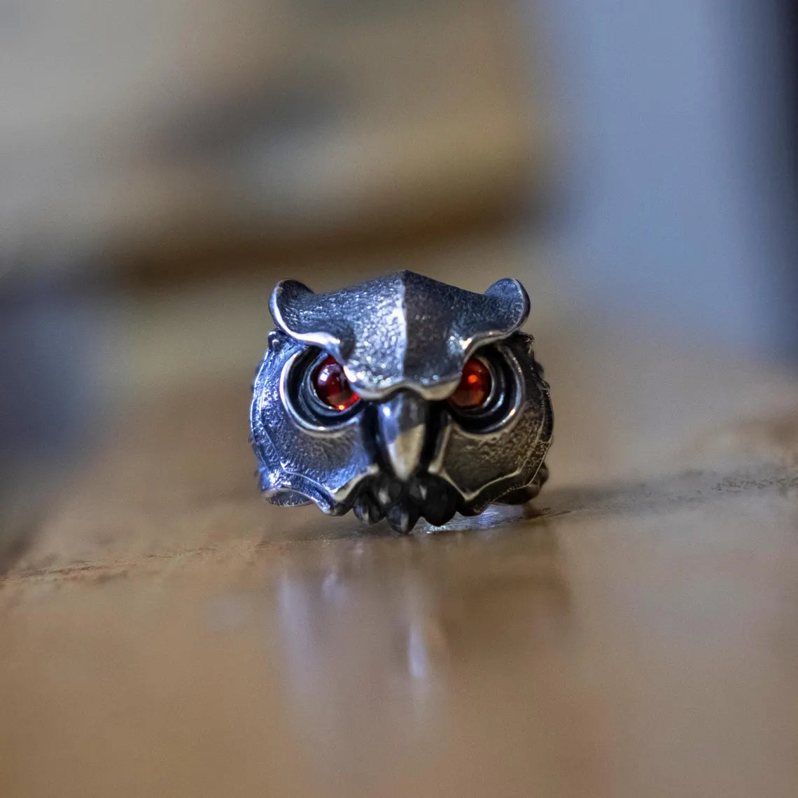 Artisan owl jewelry ring handmade in Armenia