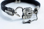 Black braided leather bracelet