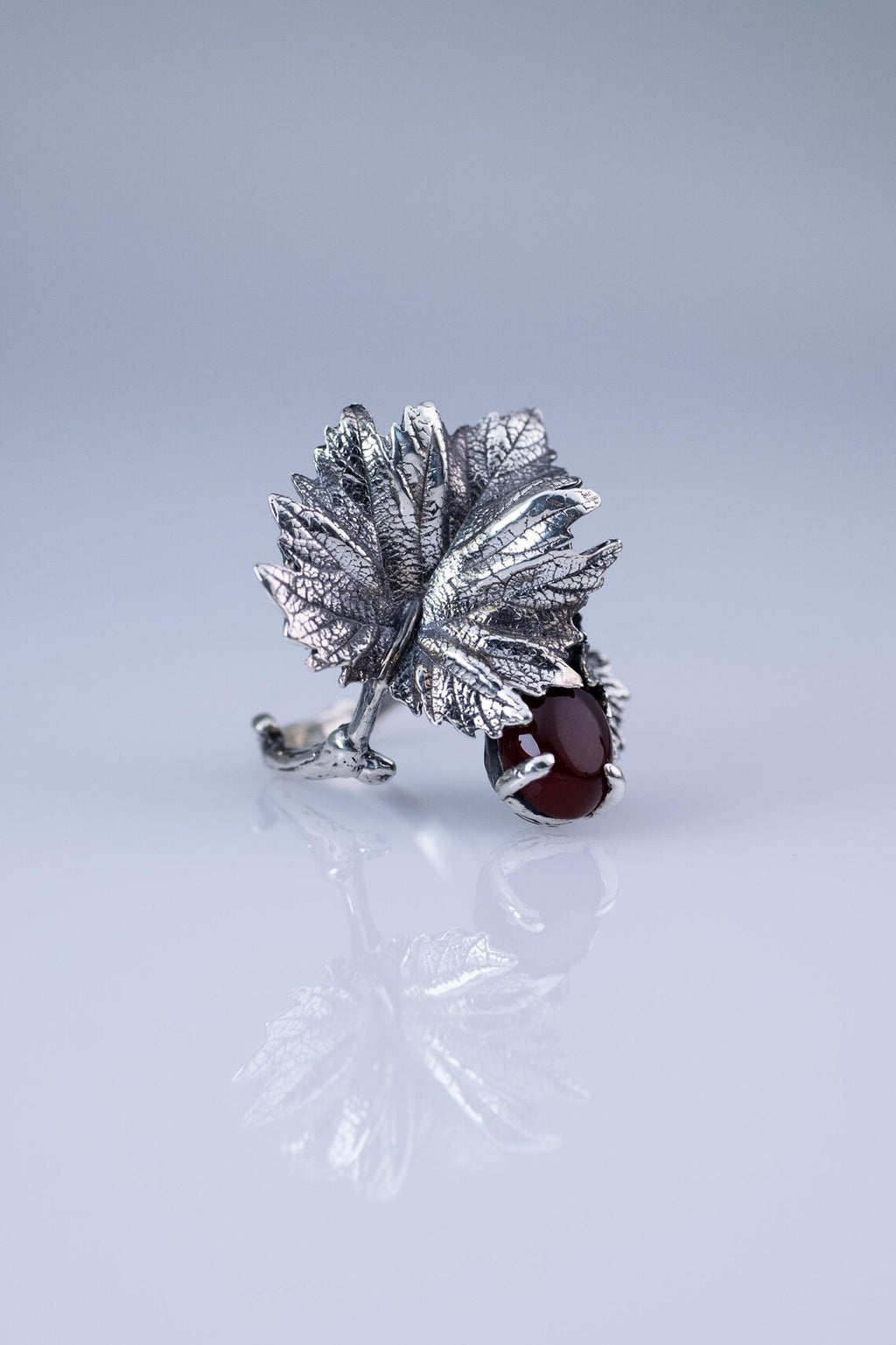 Nature inspired sterling silver leaf jewelry