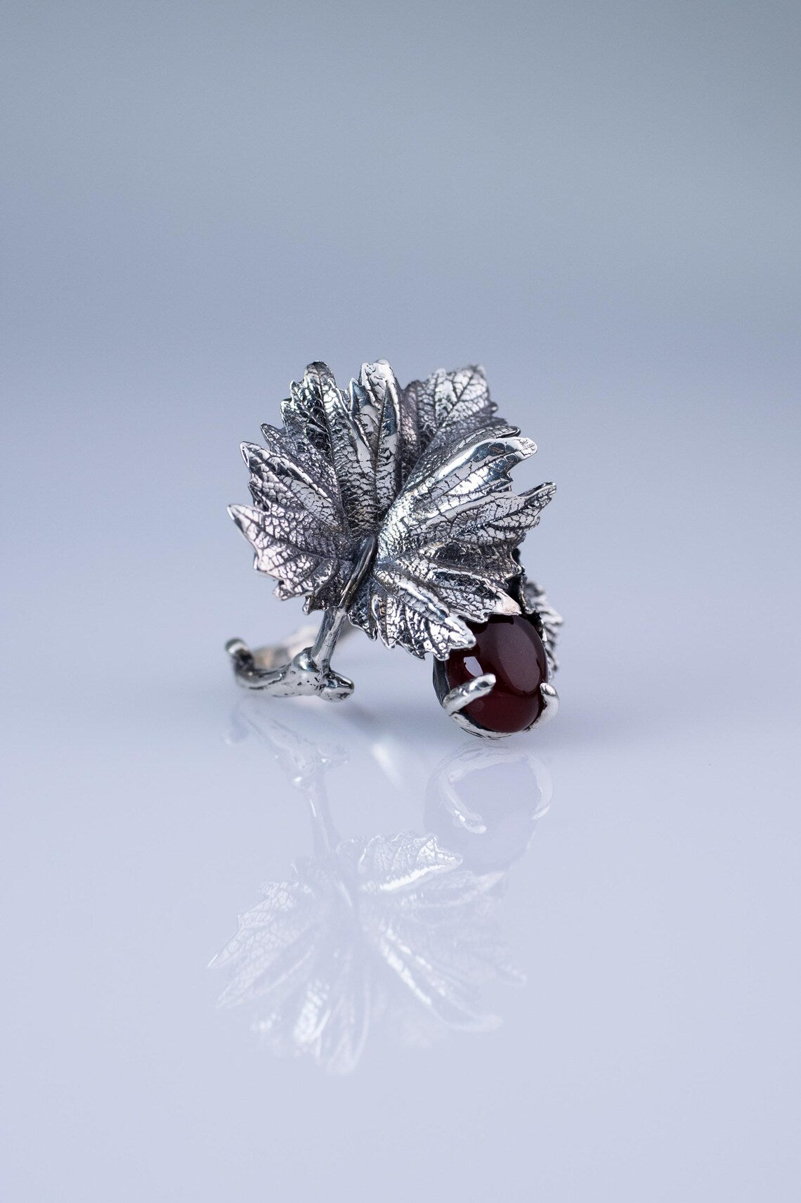Nature inspired sterling silver leaf jewelry