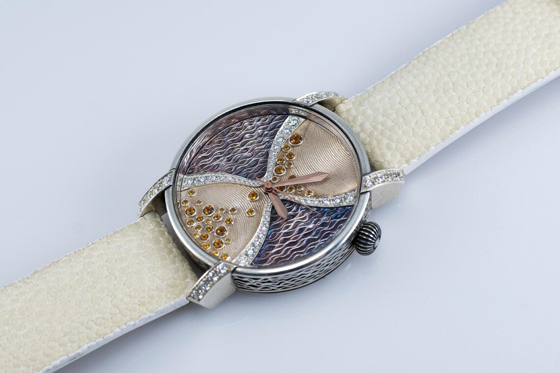 Stingray Guilloché Silver Watch