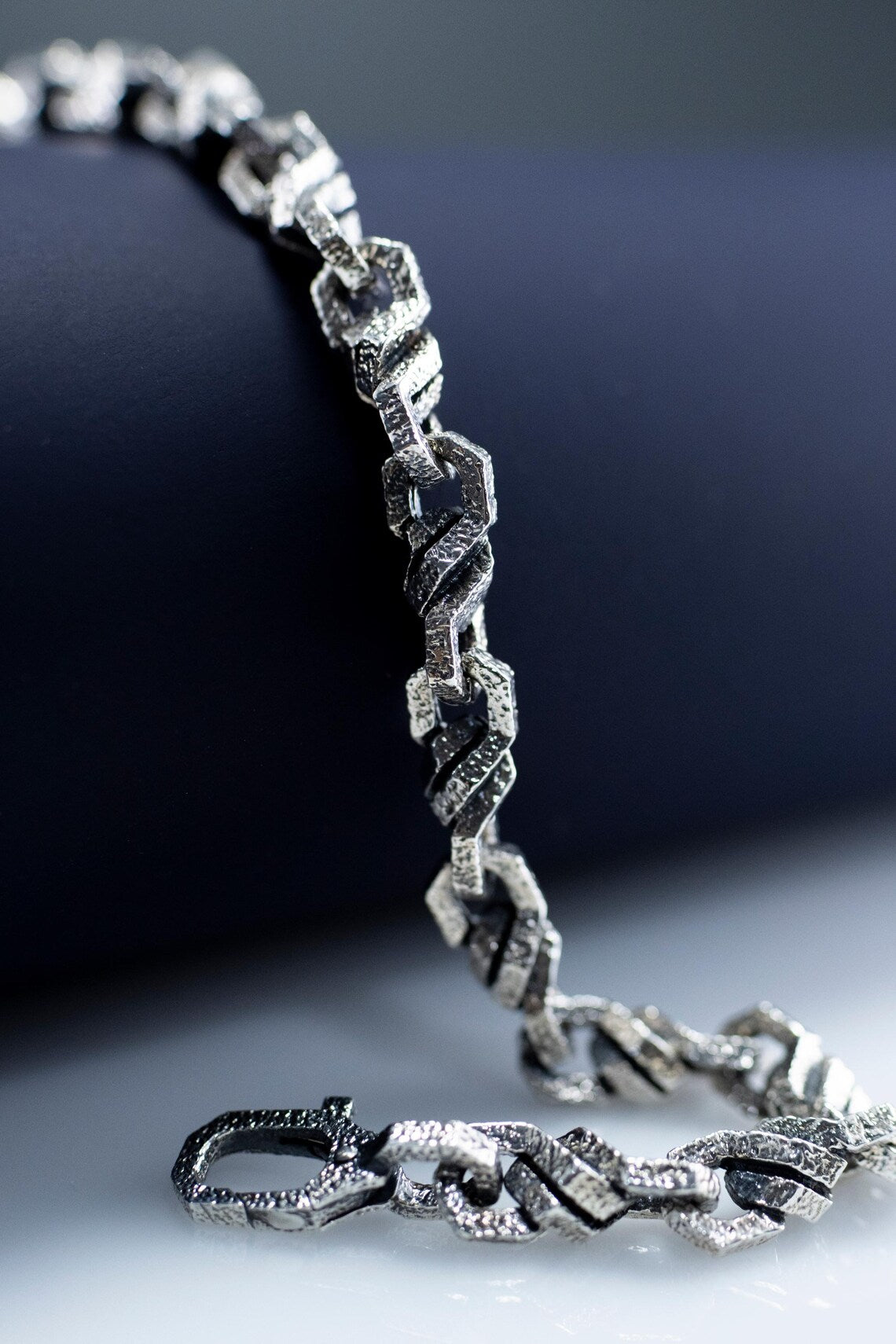 Bold unisex anchor chain necklace crafted from solid silver