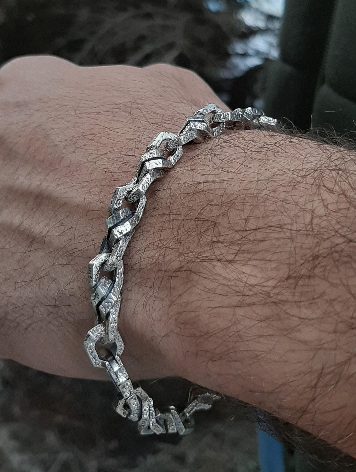 Unisex anchor link chain necklace in 925 silver