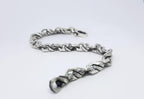 Mens geometric silver bracelet