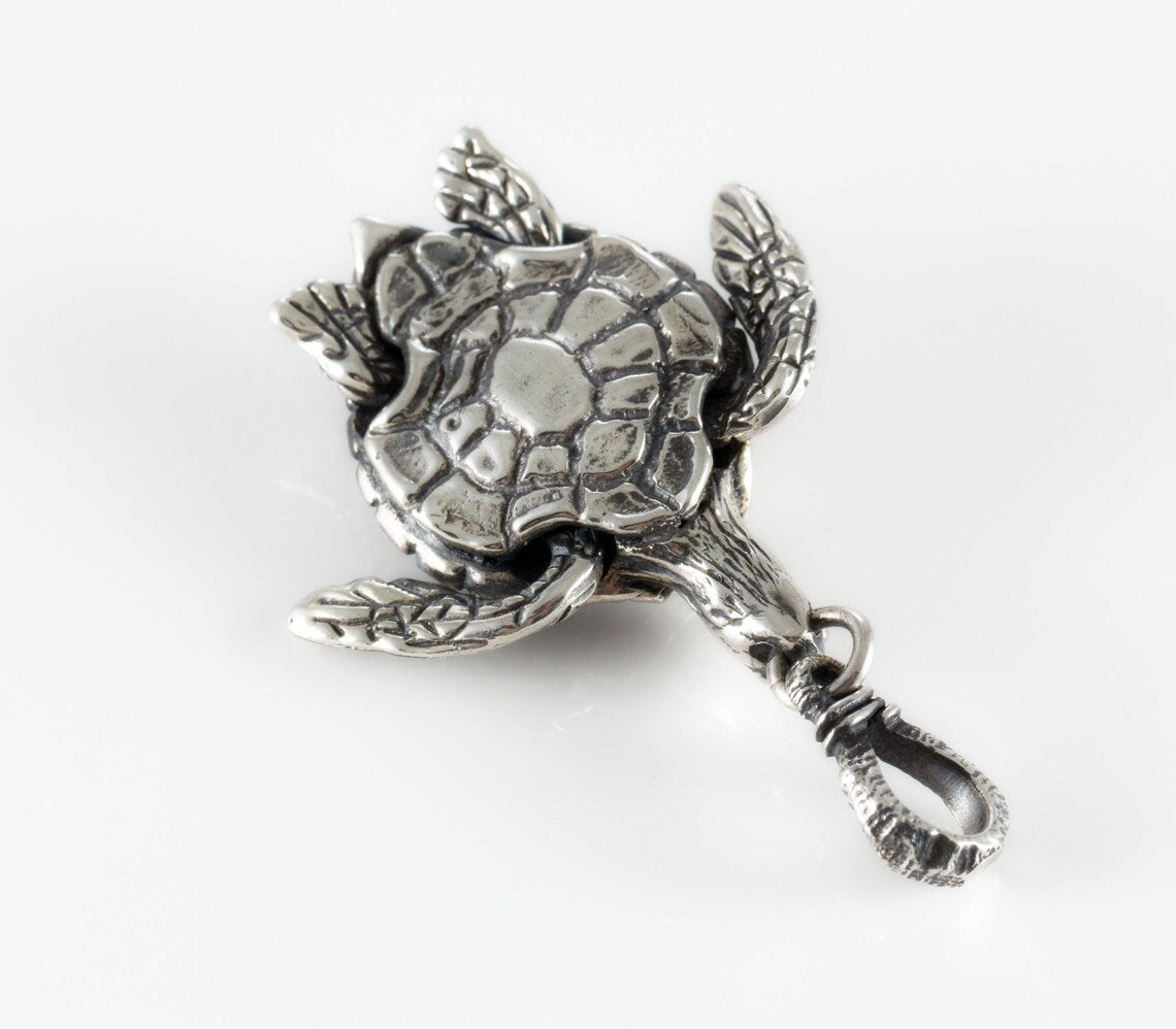 Nature inspired silver turtle jewelry