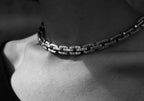 Unisex anchor chain necklace in 925 silver