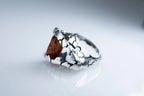 Red Agate Silver Statement Ring product image 7