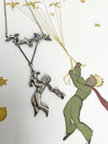 Handmade sterling silver storybook pendant with birds