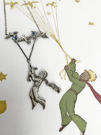 Handmade sterling silver storybook pendant with birds