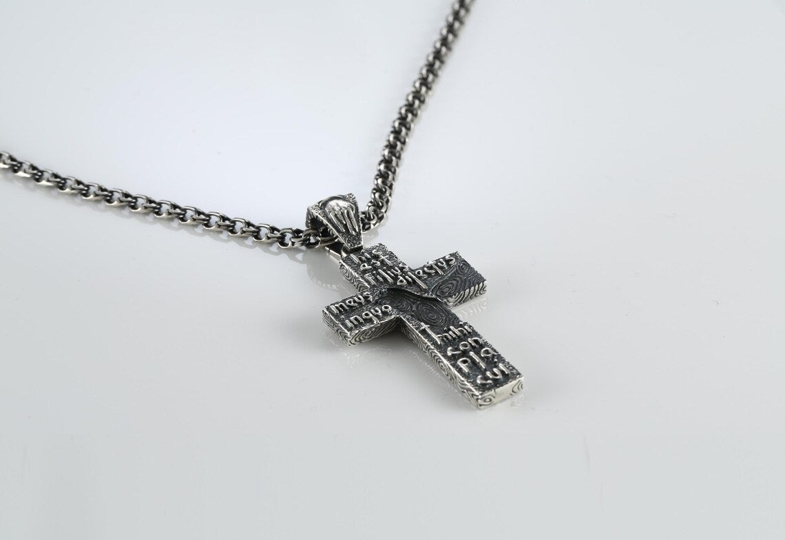 Sterling silver religious pendant