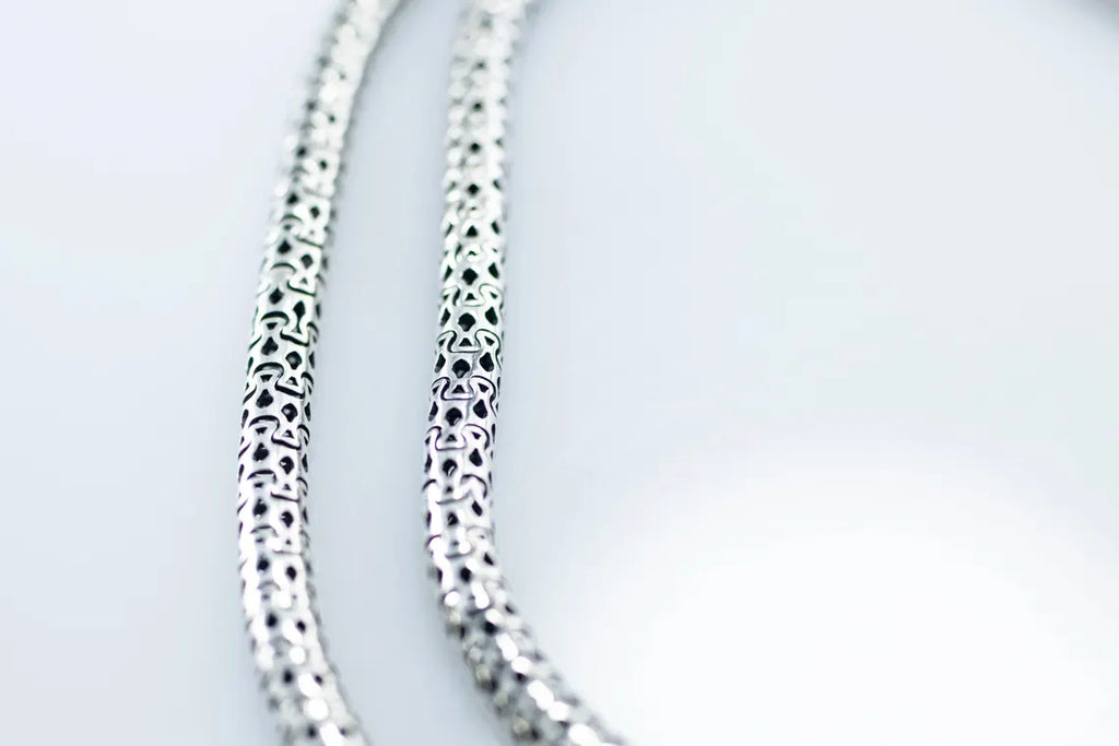 Handcrafted sterling silver smooth snake chain necklace