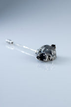 Artisan bear tie pin