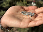 Nature inspired silver feather brooch