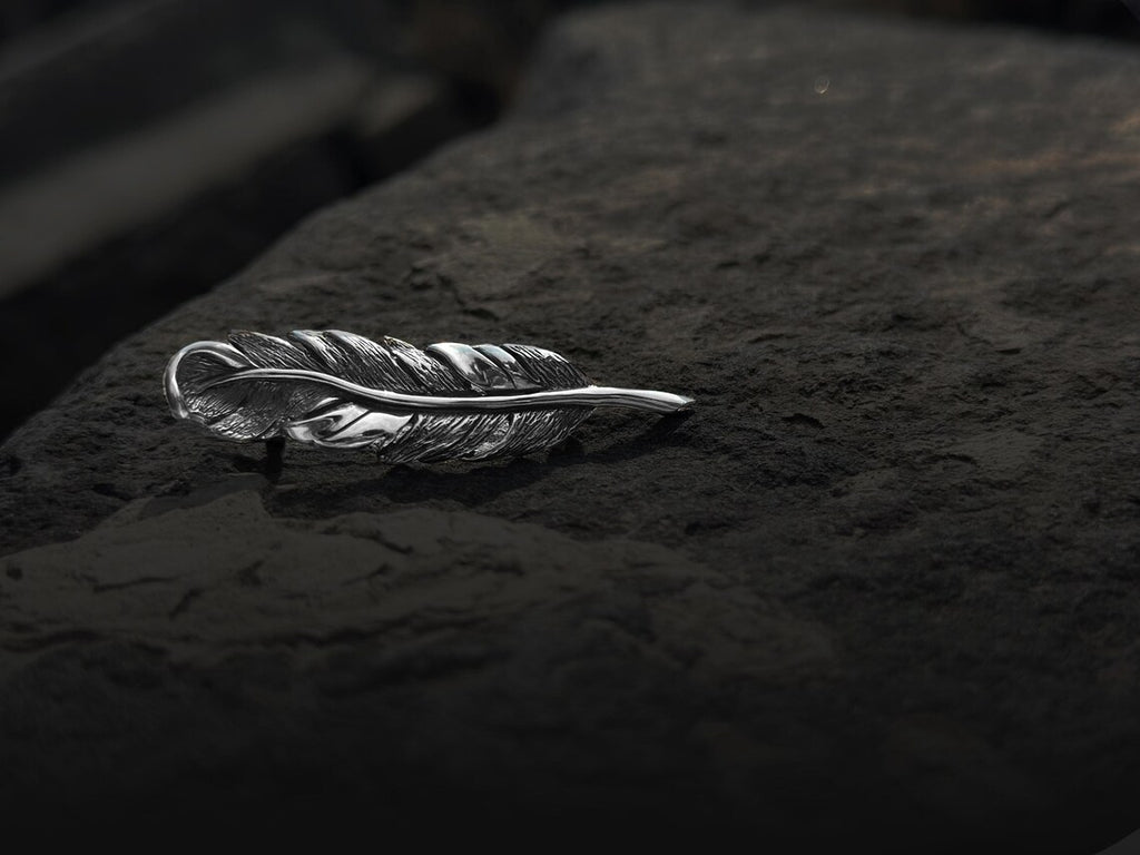 Sterling Silver Feather Brooch