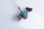 Nature inspired sterling silver bird pendant