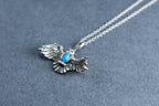 Owl necklace with turquoise stone
