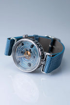 Handmade sterling silver solar system watch with galaxy dial