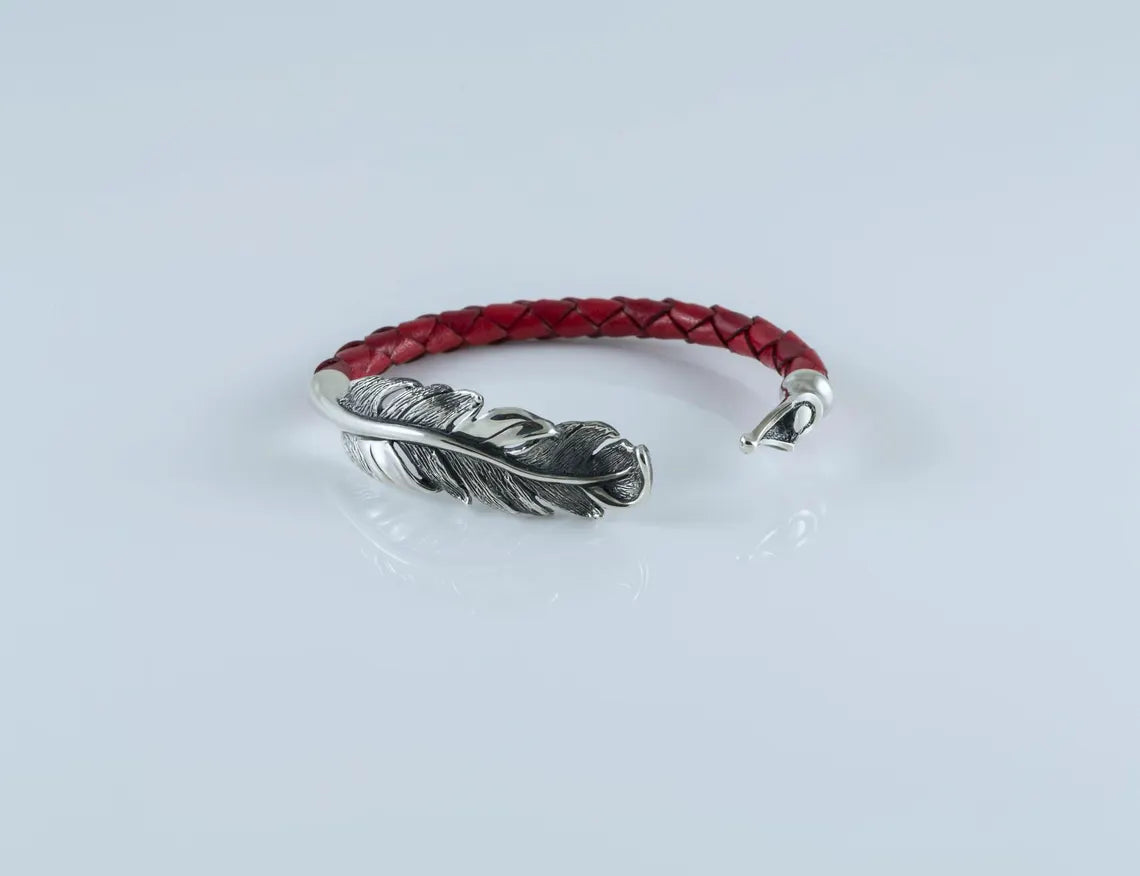Handmade Armenian silver feather ring