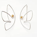 Handcrafted sterling silver abstract butterfly face earrings