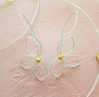 Flower and pearl sterling silver earrings