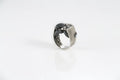 Handcrafted sterling silver snake ring with detailed reptile design