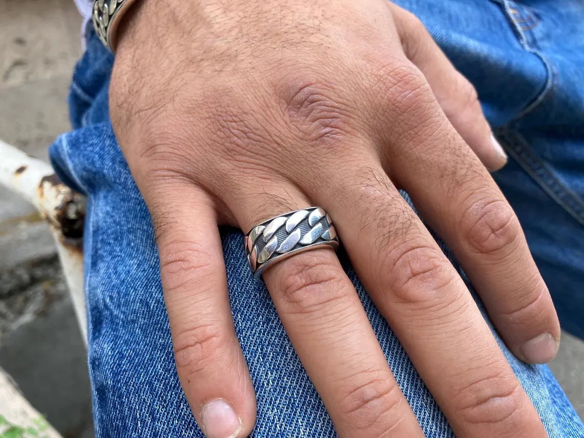 Bold sterling silver statement ring