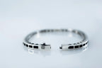 Geometric square sterling silver ring detail