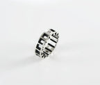 Handmade sterling silver geometric square band ring for men