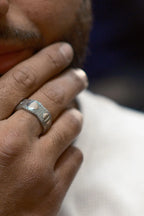 Modern men’s sterling silver everyday ring