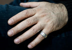 Simple masculine silver band ring handcrafted