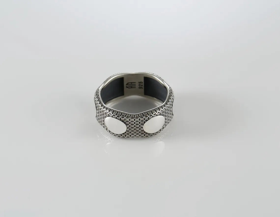 Minimalist 925 silver statement band for men