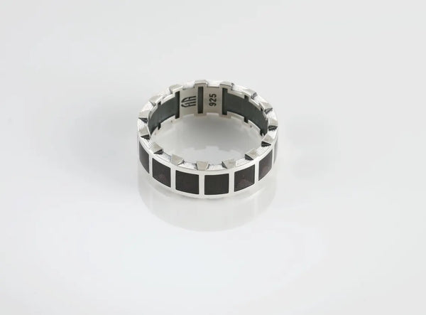 Geometric silver ring gift for husband