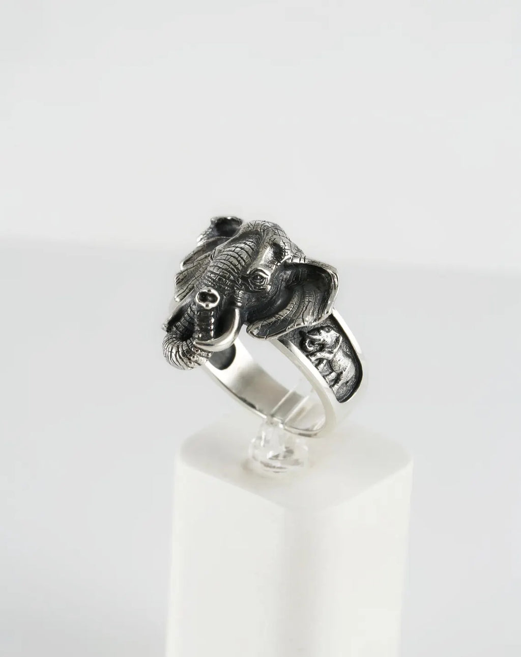 Bold animal statement ring with elephant design