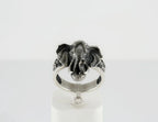 Sterling silver elephant head ring for men
