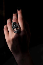 Two-Face Garnet Silver Ring